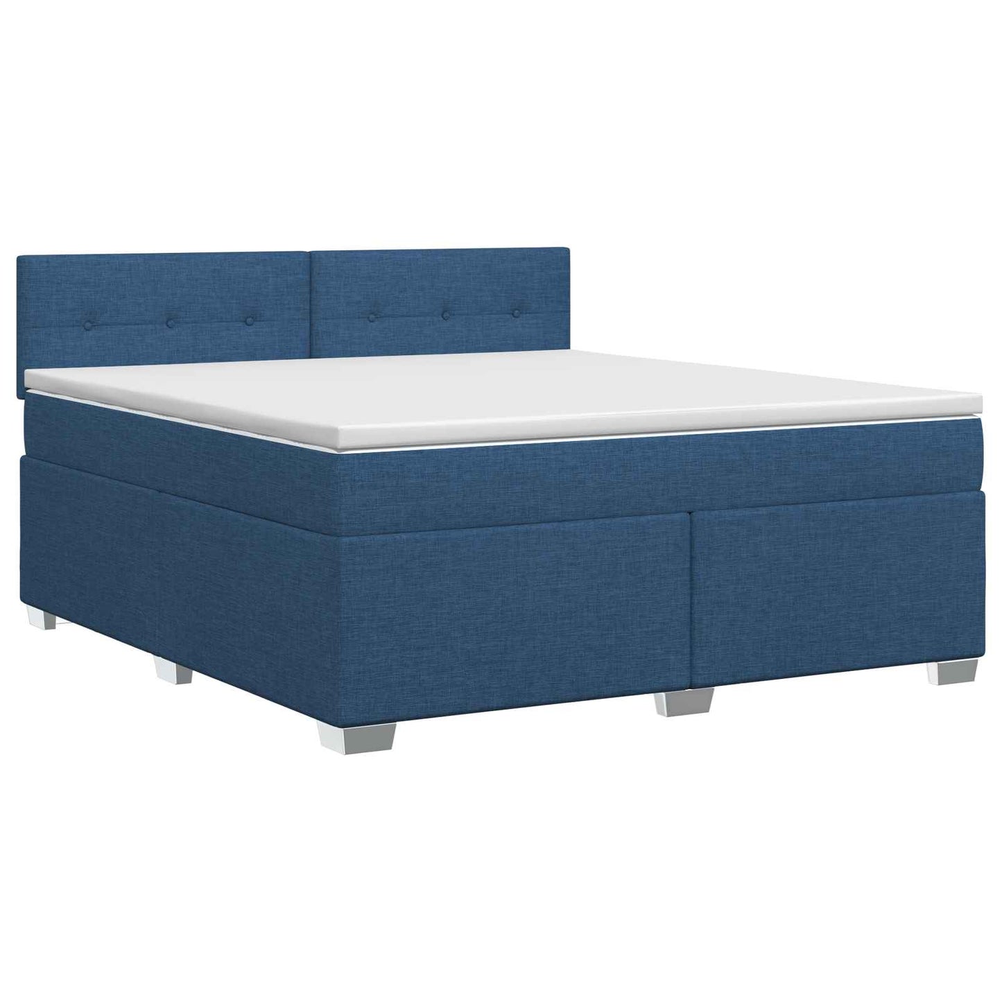 Boxspringbett mit Matratze mit Kopfteil Blau 160 x 200 cm Stoff