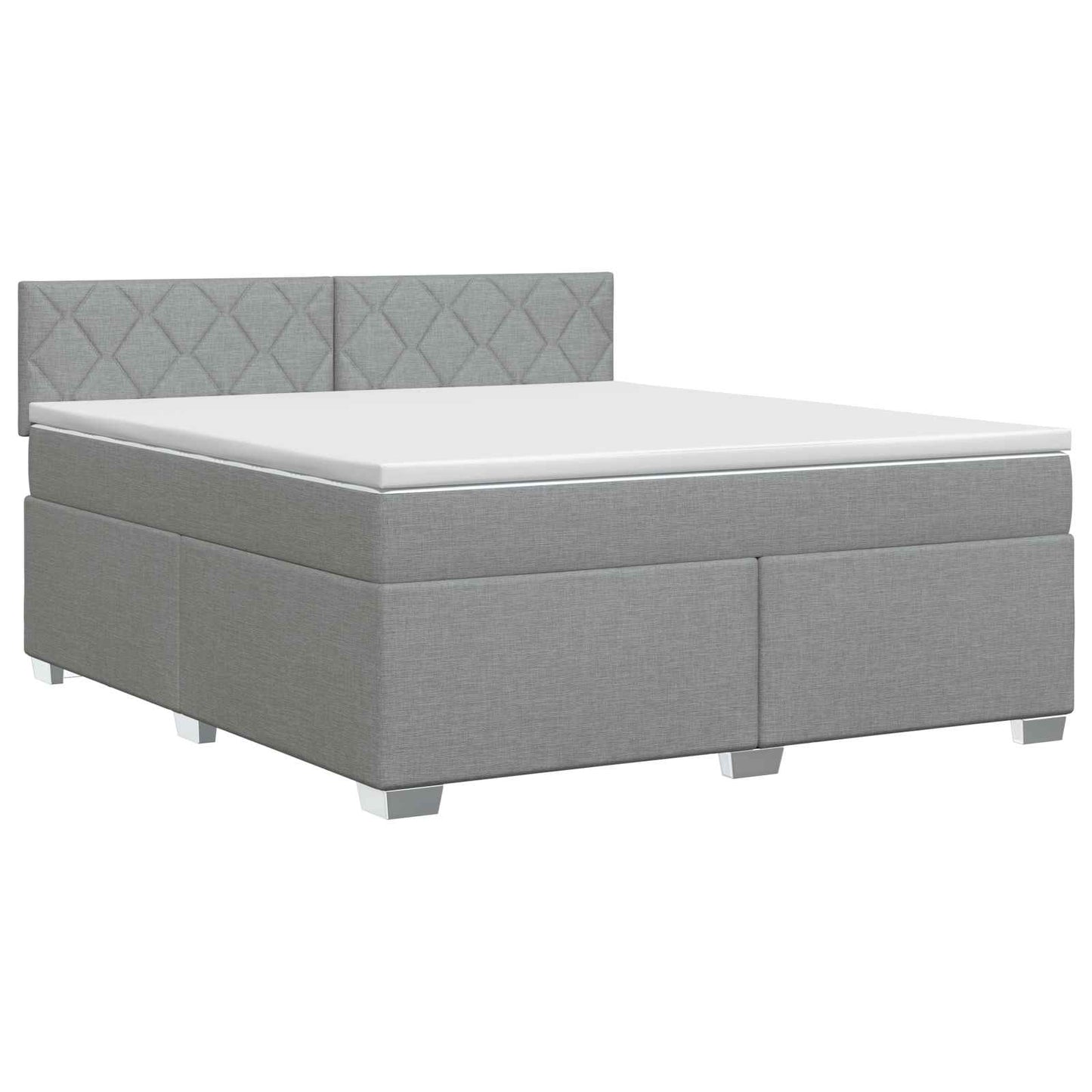 Boxspringbett mit Matratze Hellgrau 160 x 200 cm Stoff