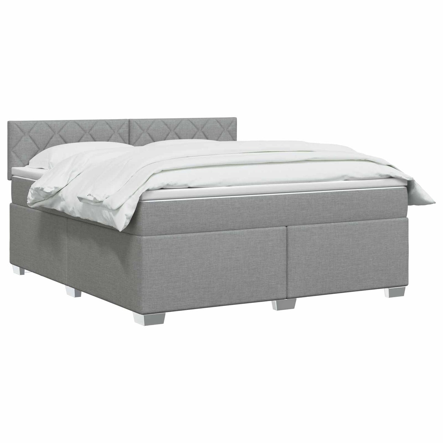 Boxspringbett mit Matratze Hellgrau 160 x 200 cm Stoff