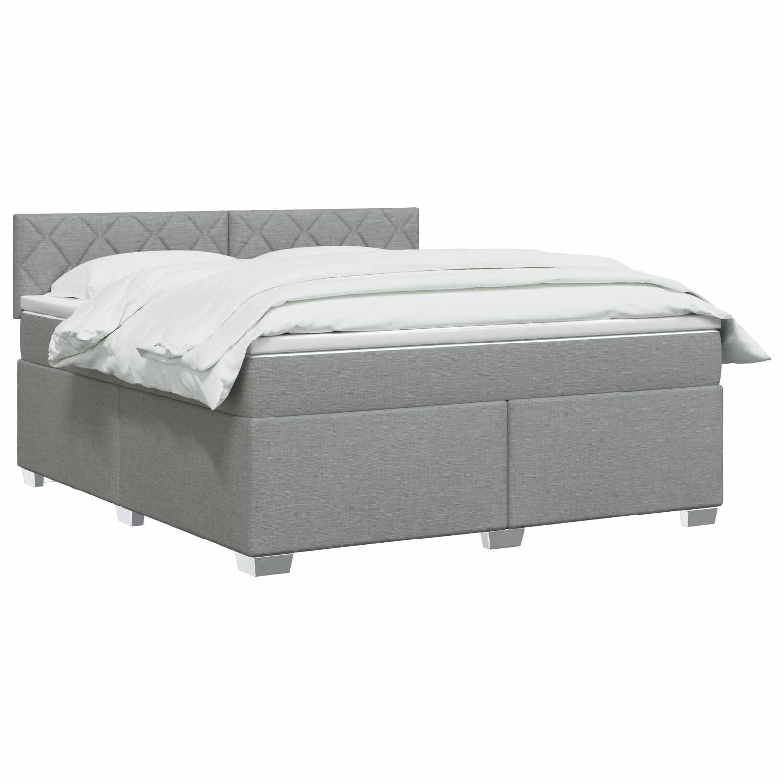 Boxspringbett mit Matratze Hellgrau 160 x 200 cm Stoff