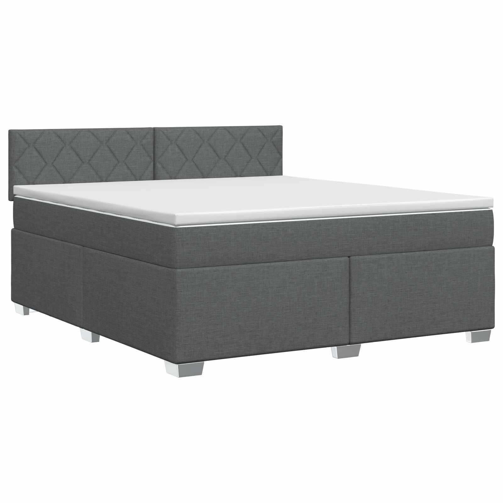 Boxspringbett mit Matratze Dunkelgrau 160 x 200 cm Stoff