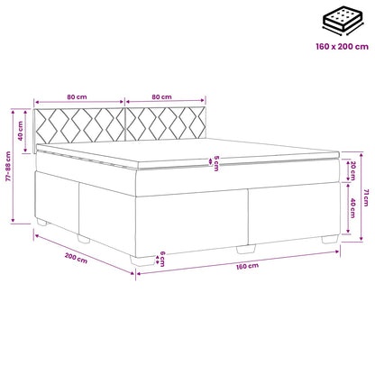 Boxspringbett mit Matratze Schwarz 160 x 200 cm Stoff