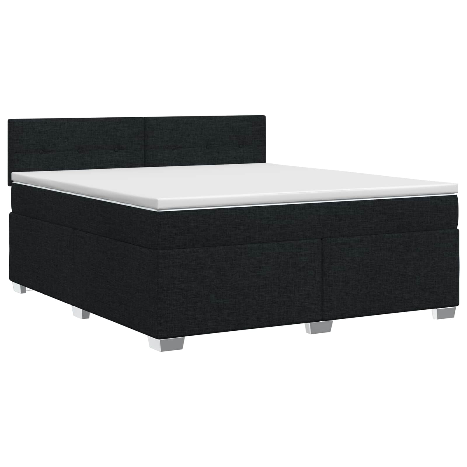 Boxspringbett mit Matratze Schwarz 180 x 200 cm Stoff