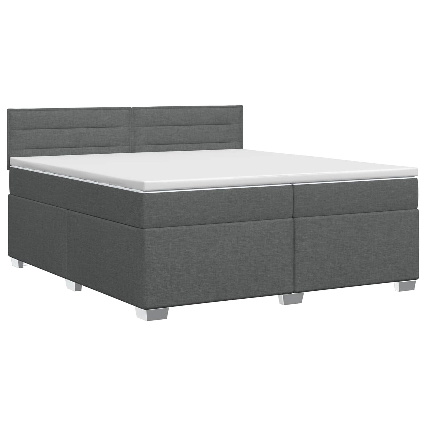 Boxspringbett mit Matratze Dunkelgrau 200 x 200 cm Stoff