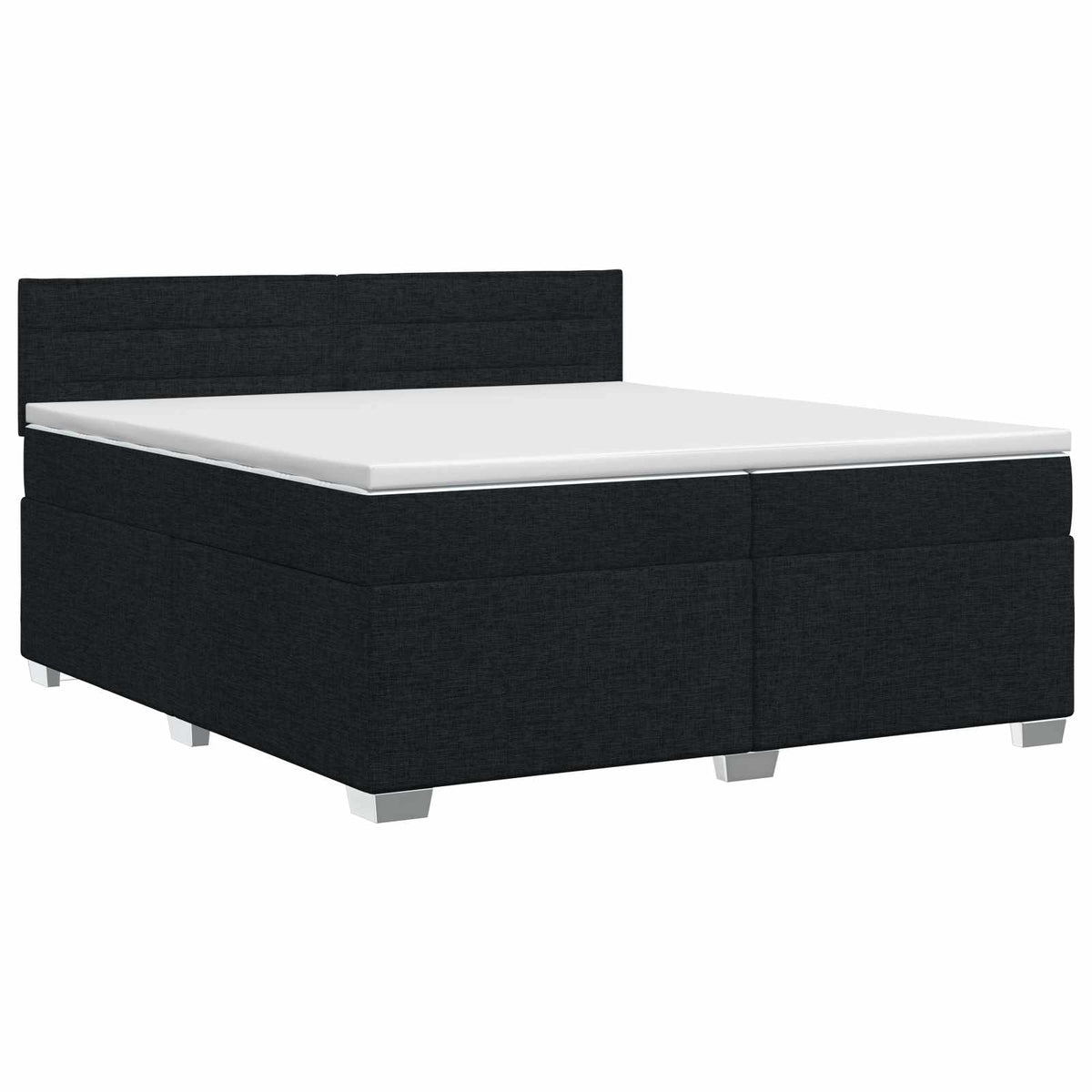 Boxspringbett mit Matratze Schwarz 200 x 200 cm Stoff