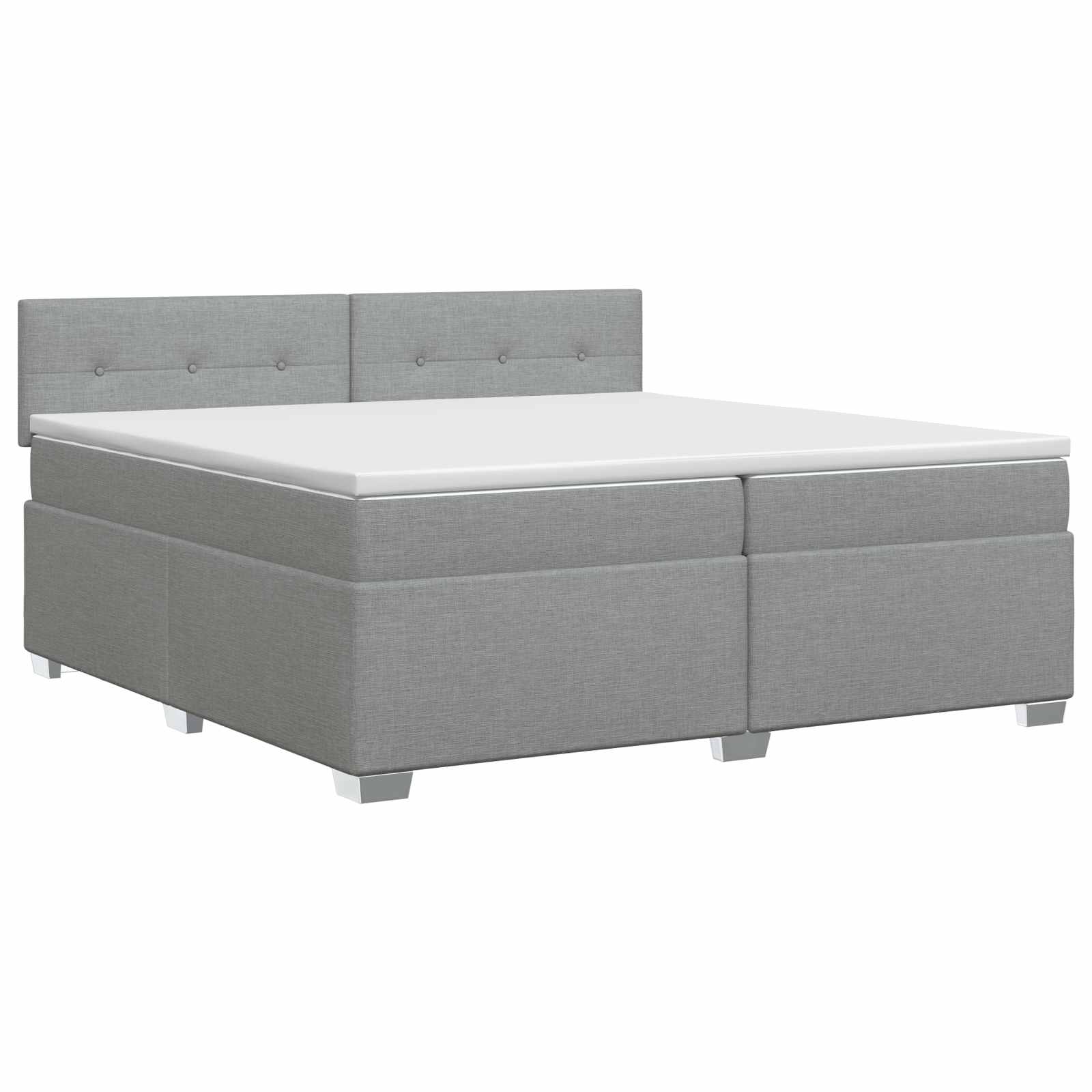 Boxspringbett mit Matratze Hellgrau 200 x 200 cm Stoff