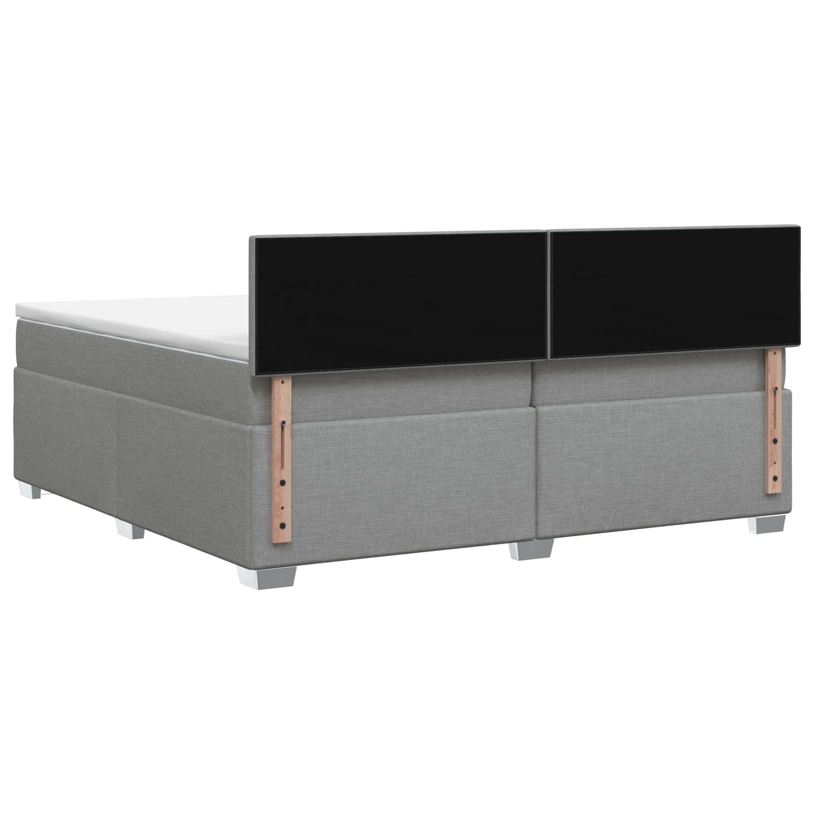 Boxspringbett mit Matratze Hellgrau 200 x 200 cm Stoff