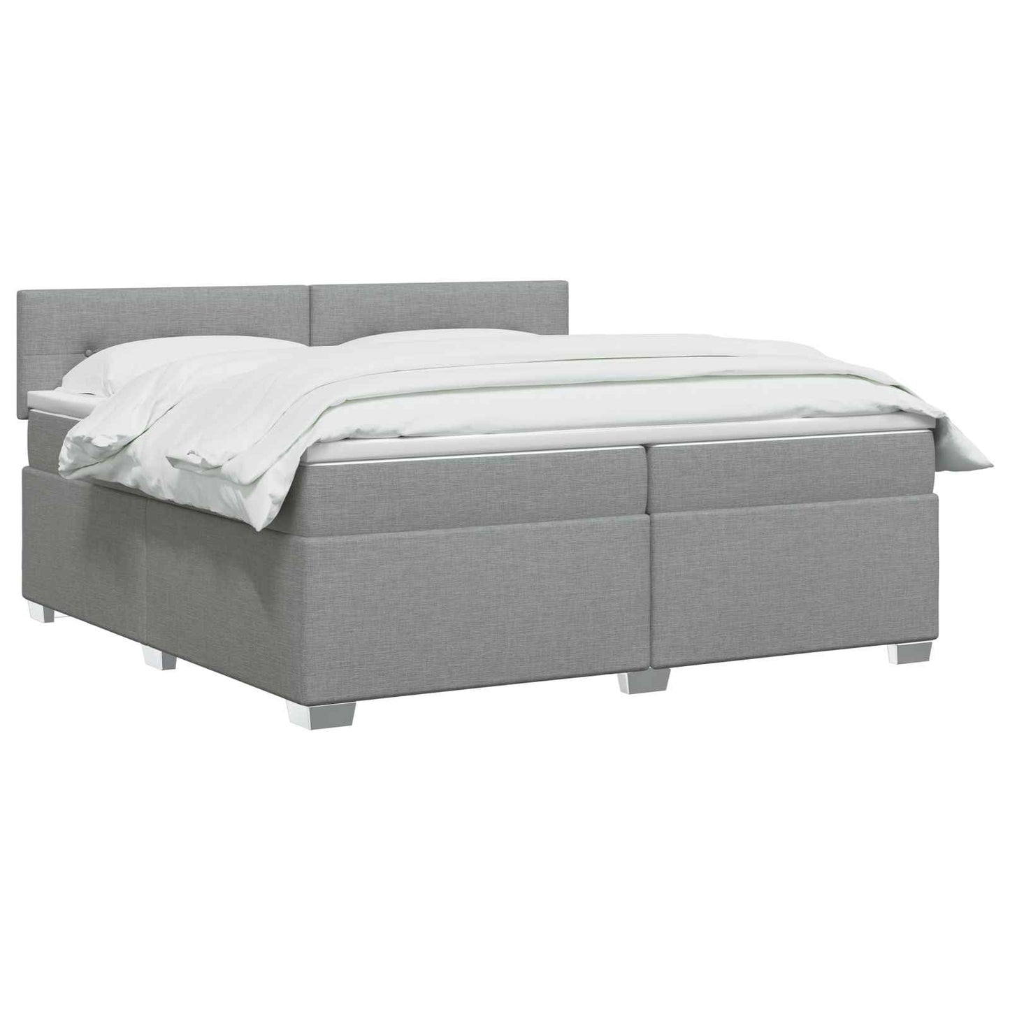 Boxspringbett mit Matratze Hellgrau 200 x 200 cm Stoff