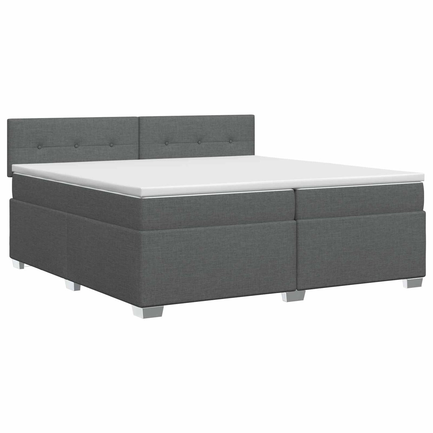 Boxspringbett mit Matratze Dunkelgrau 200 x 200 cm Stoff