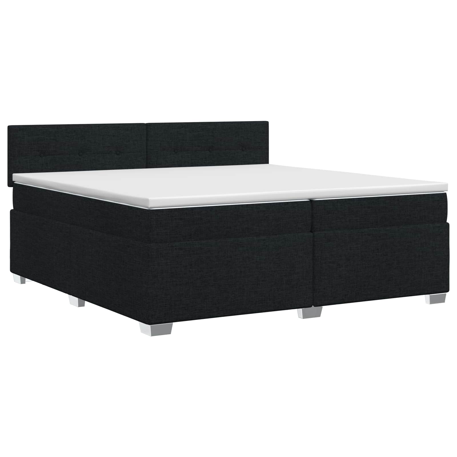 Boxspringbett mit Matratze Schwarz 200 x 200 cm Stoff