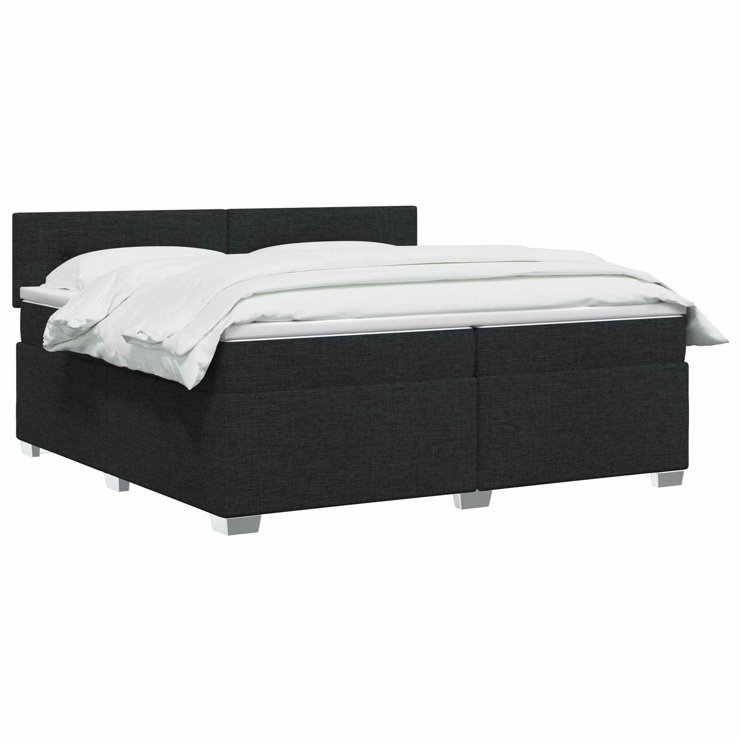 Boxspringbett mit Matratze Schwarz 200 x 200 cm Stoff