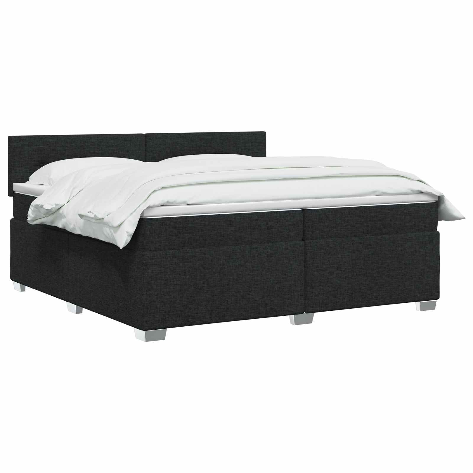 Boxspringbett mit Matratze Schwarz 200 x 200 cm Stoff