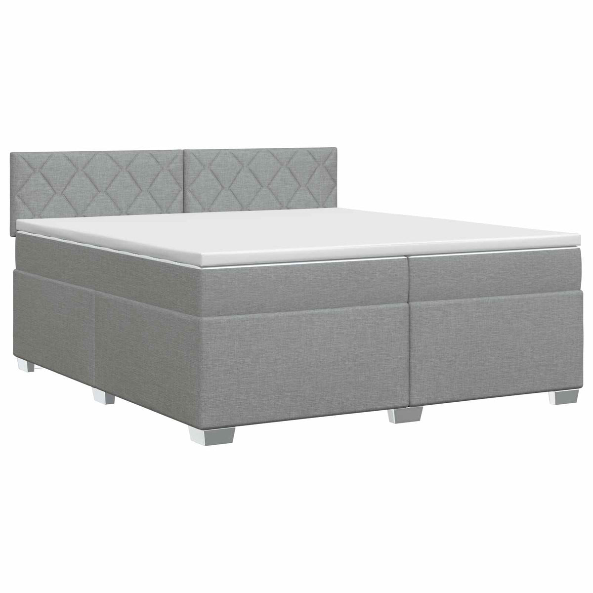 Boxspringbett mit Matratze Hellgrau 200 x 200 cm Stoff