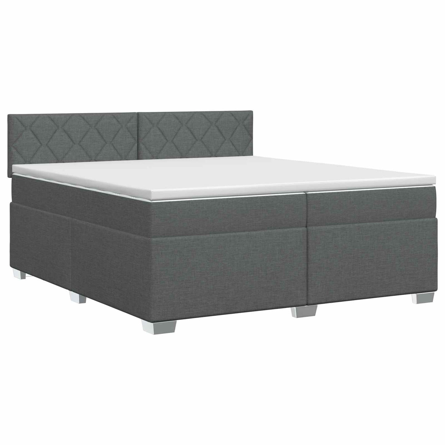Boxspringbett mit Matratze Dunkelgrau 200 x 200 cm Stoff