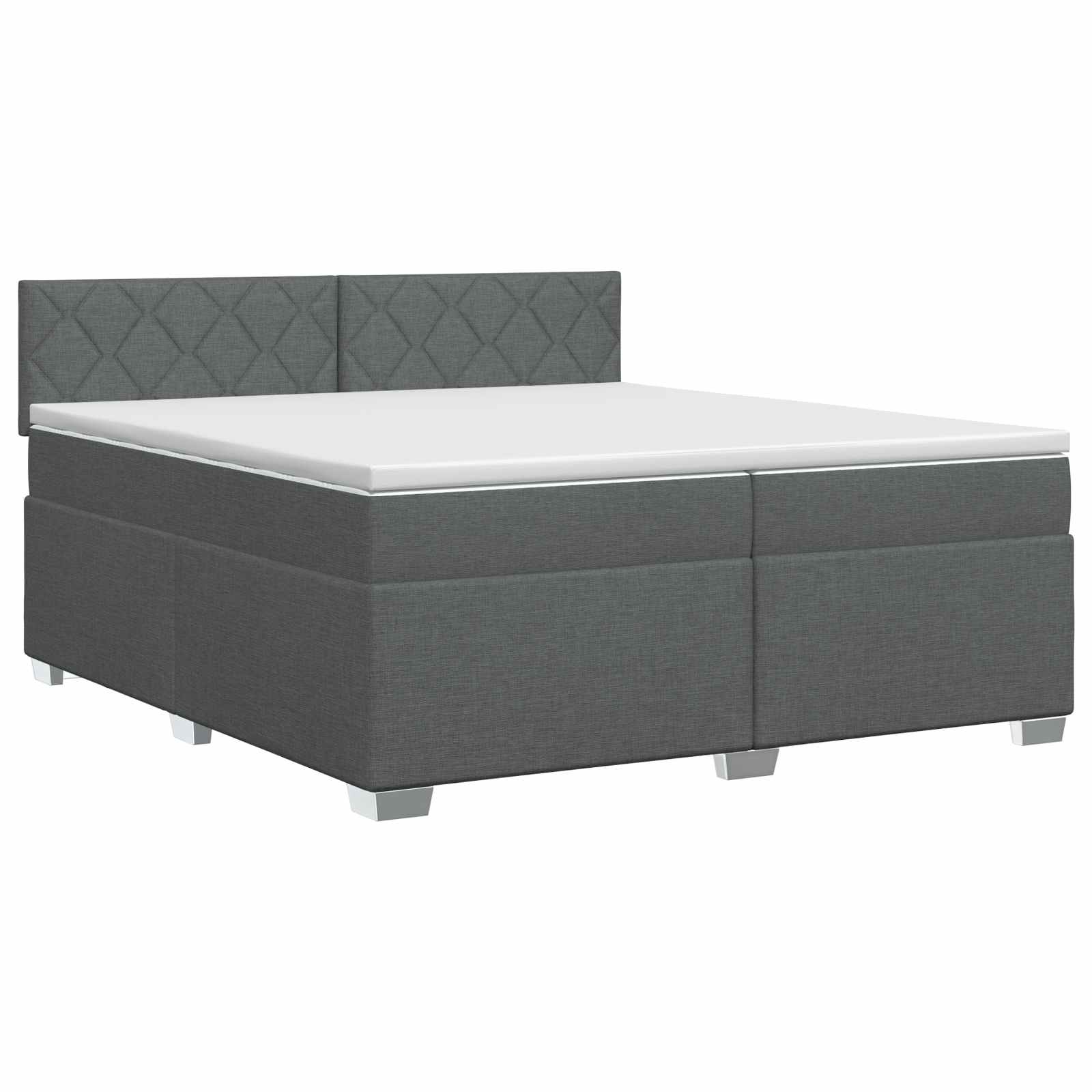 Boxspringbett mit Matratze Dunkelgrau 200 x 200 cm Stoff