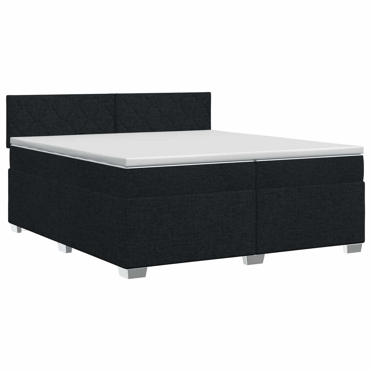 Boxspringbett mit Matratze Schwarz 200 x 200 cm Stoff