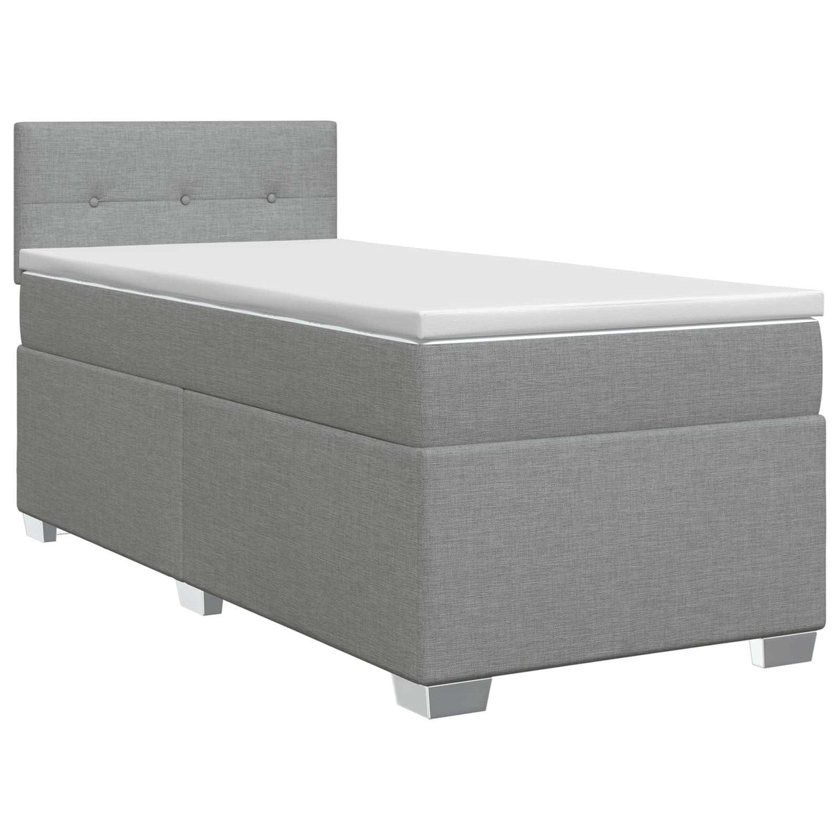 Boxspringbett mit Matratze Hellgrau 90 x 190 cm Stoff