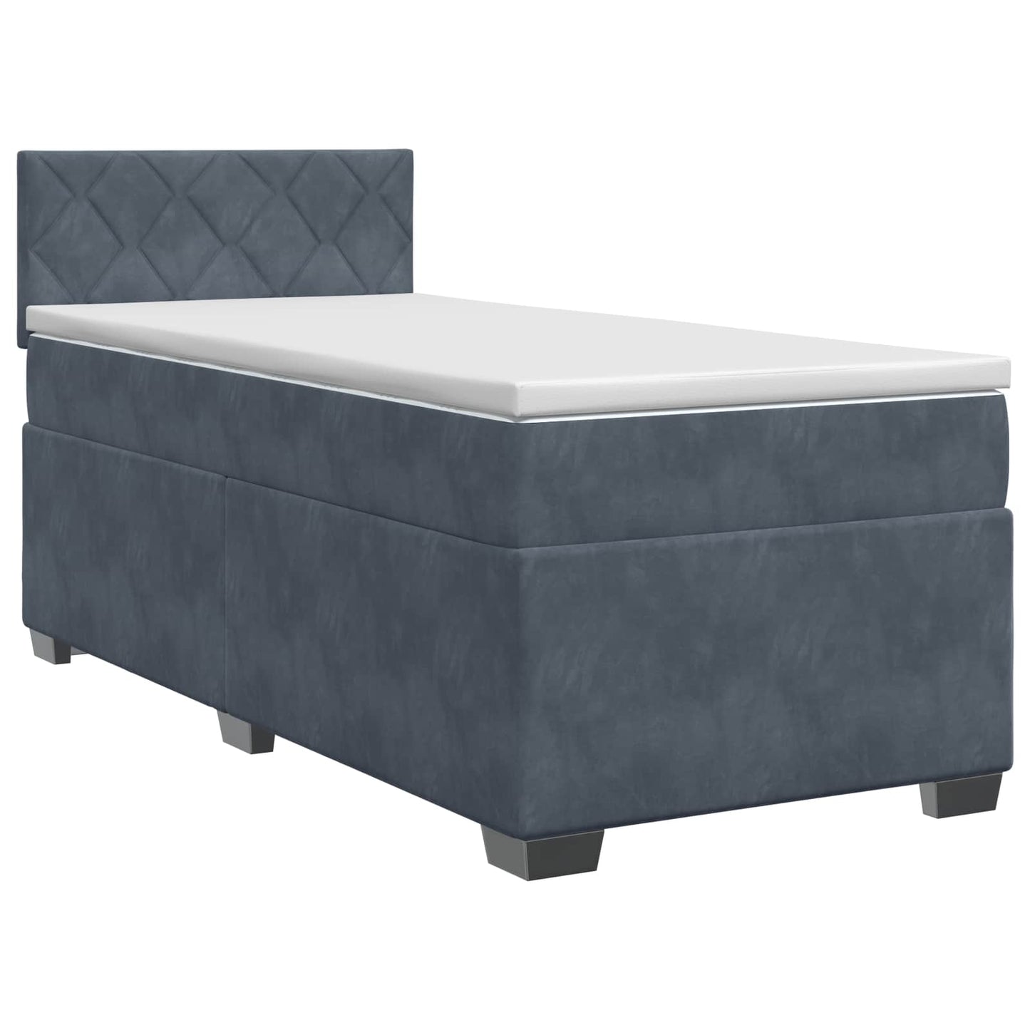 Boxspringbett mit Matratze Dunkelgrau 80 x 200 cm Samt