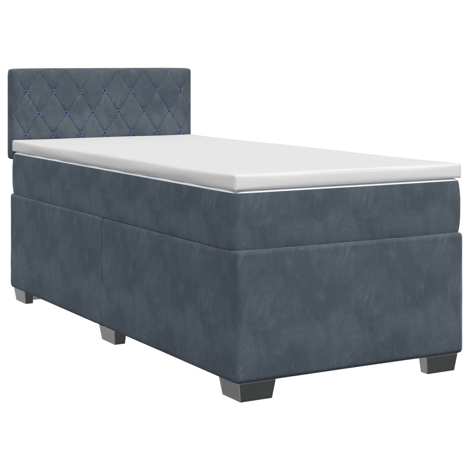 Boxspringbett mit Matratze Dunkelgrau 90 x 190 cm Samt