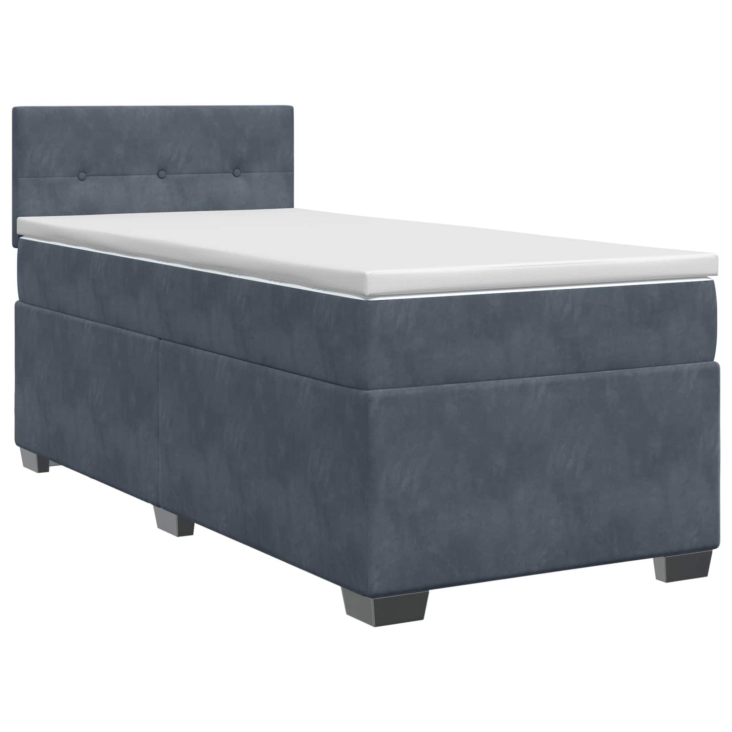 Boxspringbett mit Matratze Dunkelgrau 90 x 200 cm Samt