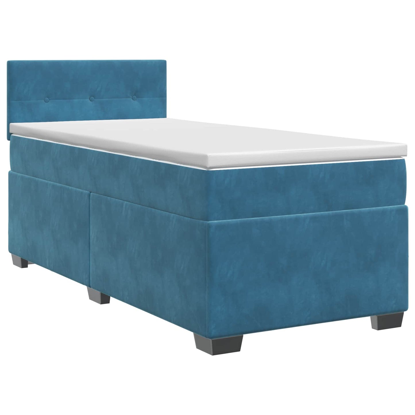 Boxspringbett mit Matratze Dunkelblau 90 x 200 cm Samt