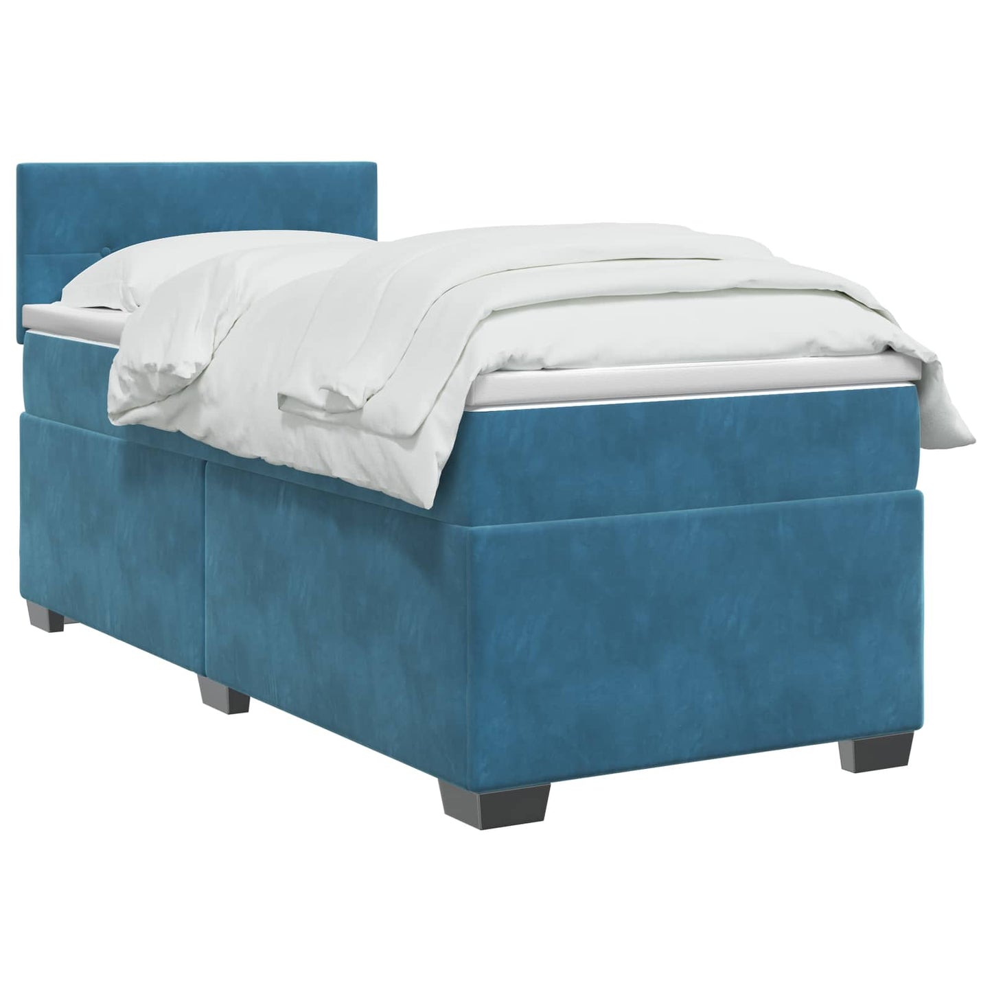Boxspringbett mit Matratze Dunkelblau 90 x 200 cm Samt