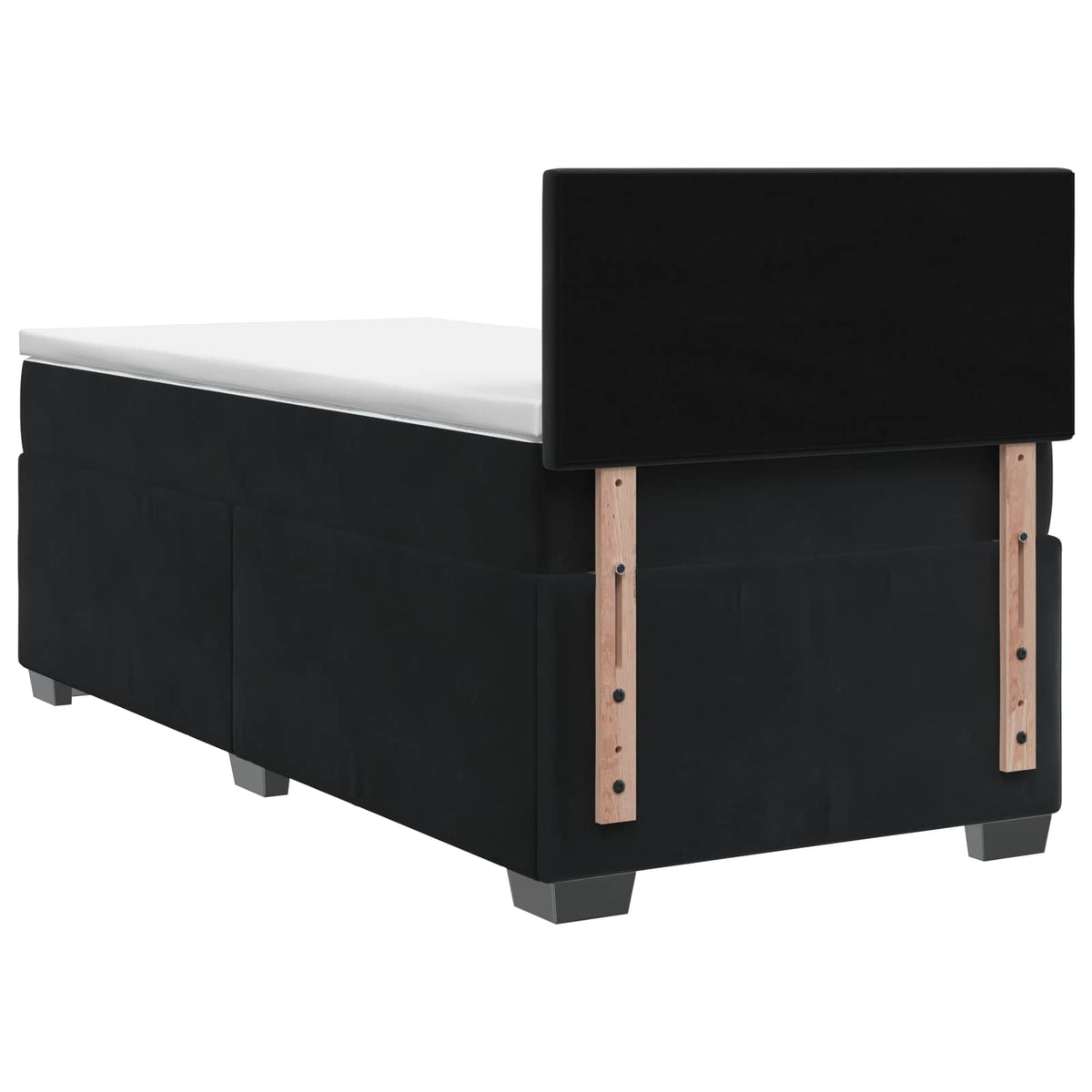 Boxspringbett mit Matratze Schwarz 90 x 200 cm Samt