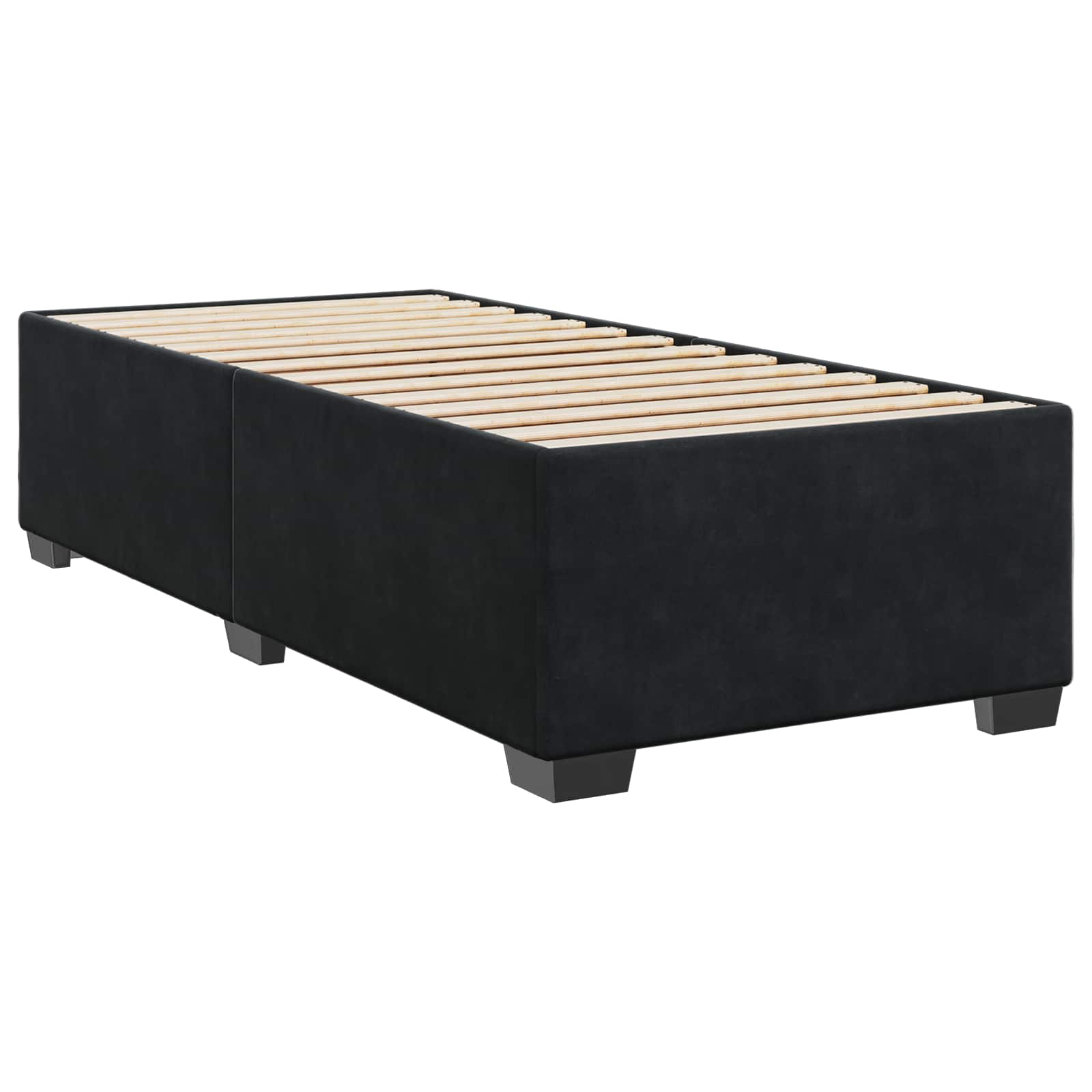 Boxspringbett mit Matratze Schwarz 100 x 200 cm Samt