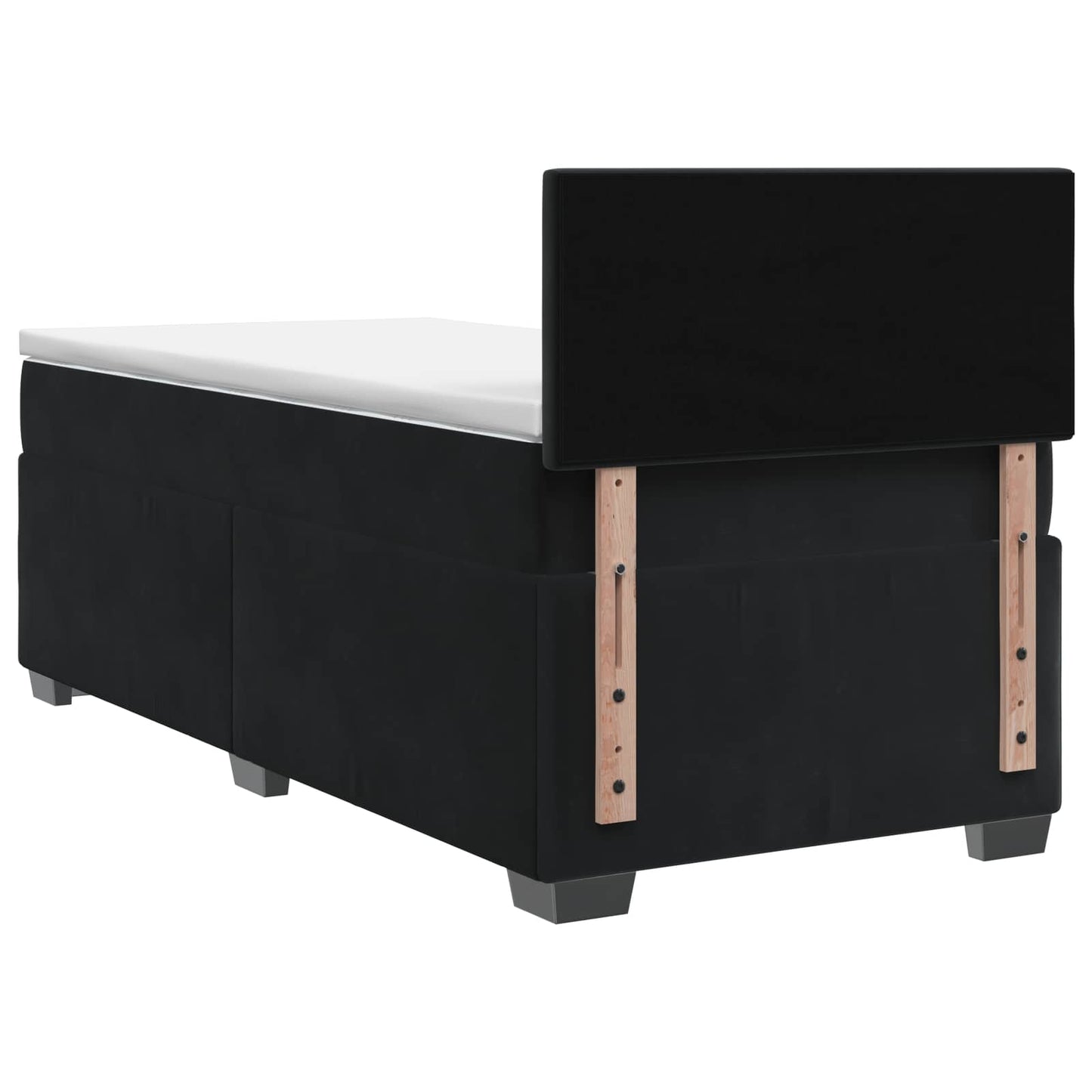Boxspringbett mit Matratze Schwarz 100 x 200 cm Samt