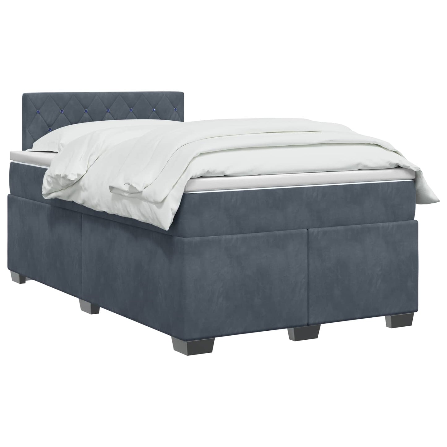 Boxspringbett mit Matratze Dunkelgrau 120 x 190 cm Samt