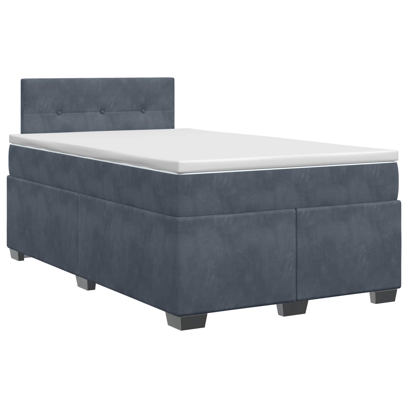 Boxspringbett mit Matratze Dunkelgrau 120 x 190 cm Samt