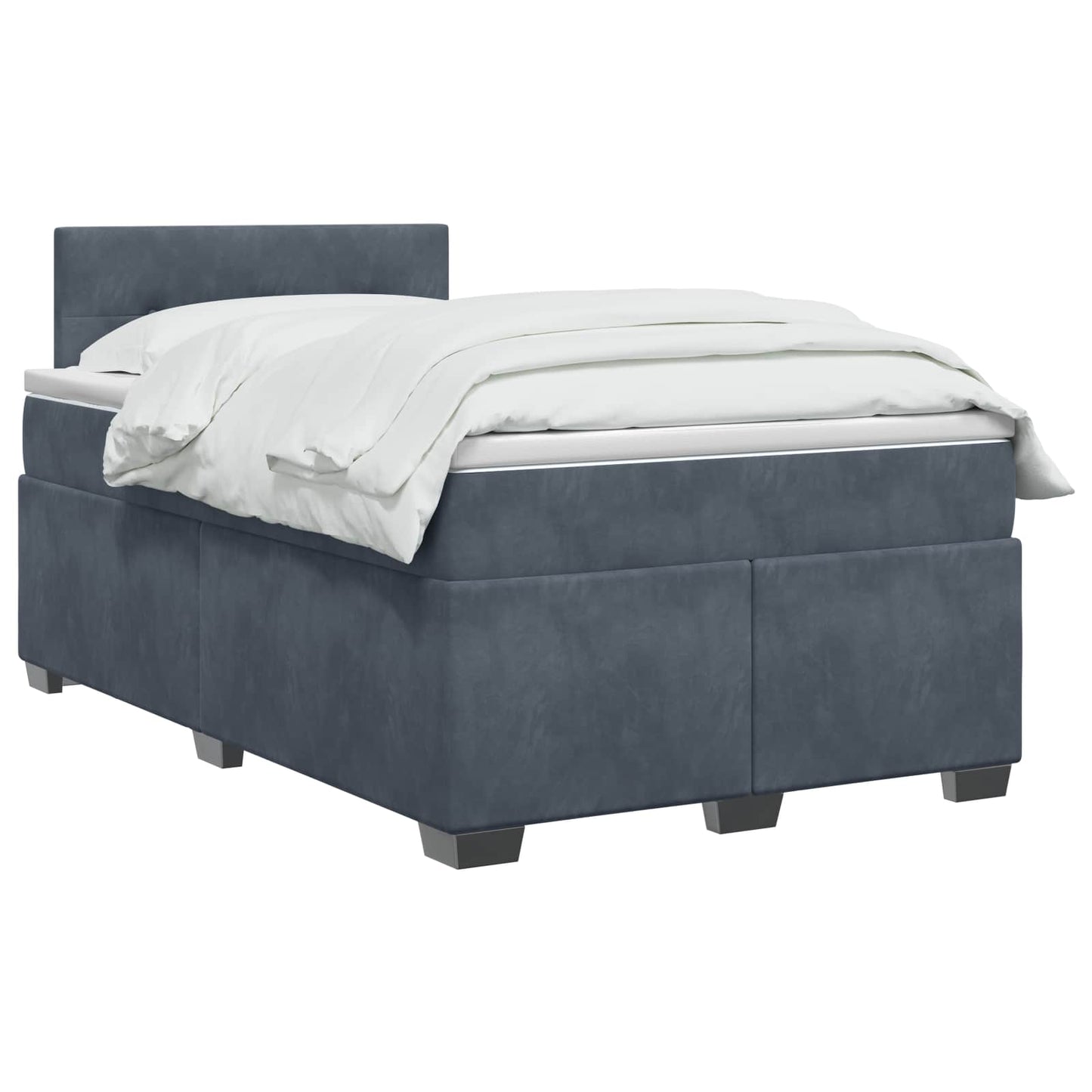 Boxspringbett mit Matratze Dunkelgrau 120 x 190 cm Samt
