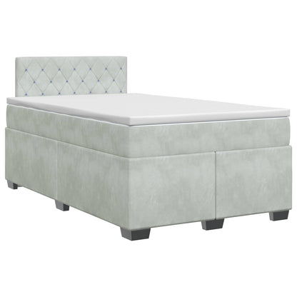 Boxspringbett mit Matratze Hellgrau 120 x 200 cm Samt