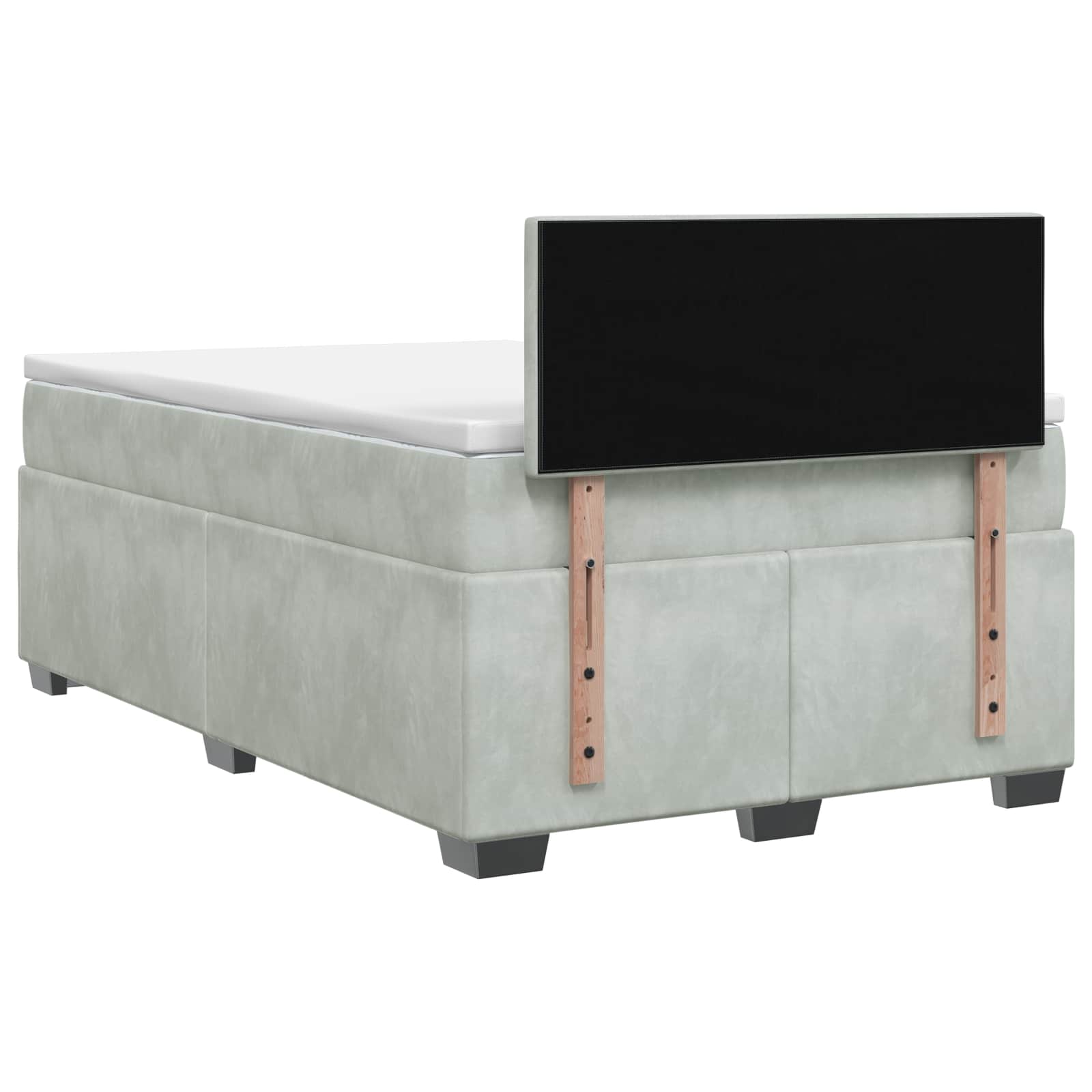 Boxspringbett mit Matratze Hellgrau 120 x 200 cm Samt