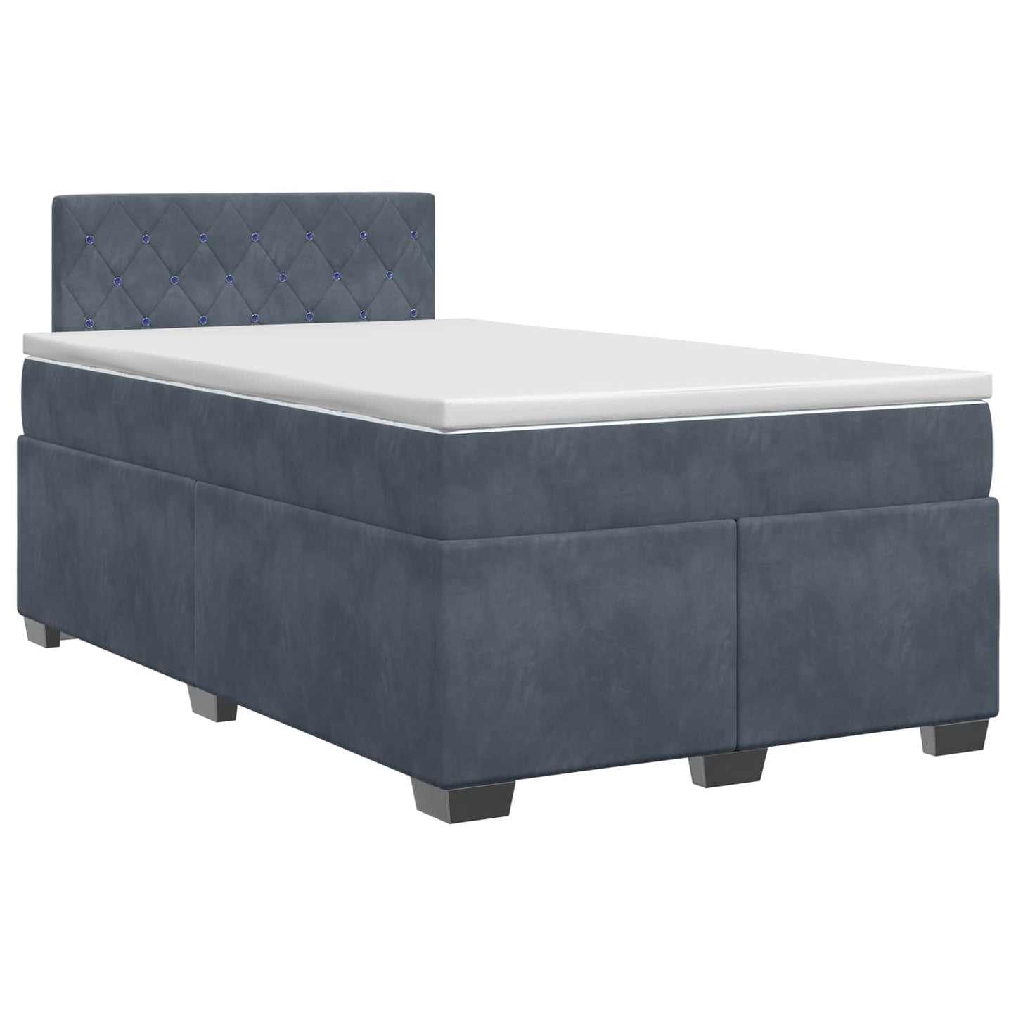 Boxspringbett mit Matratze Dunkelgrau 120 x 200 cm Samt