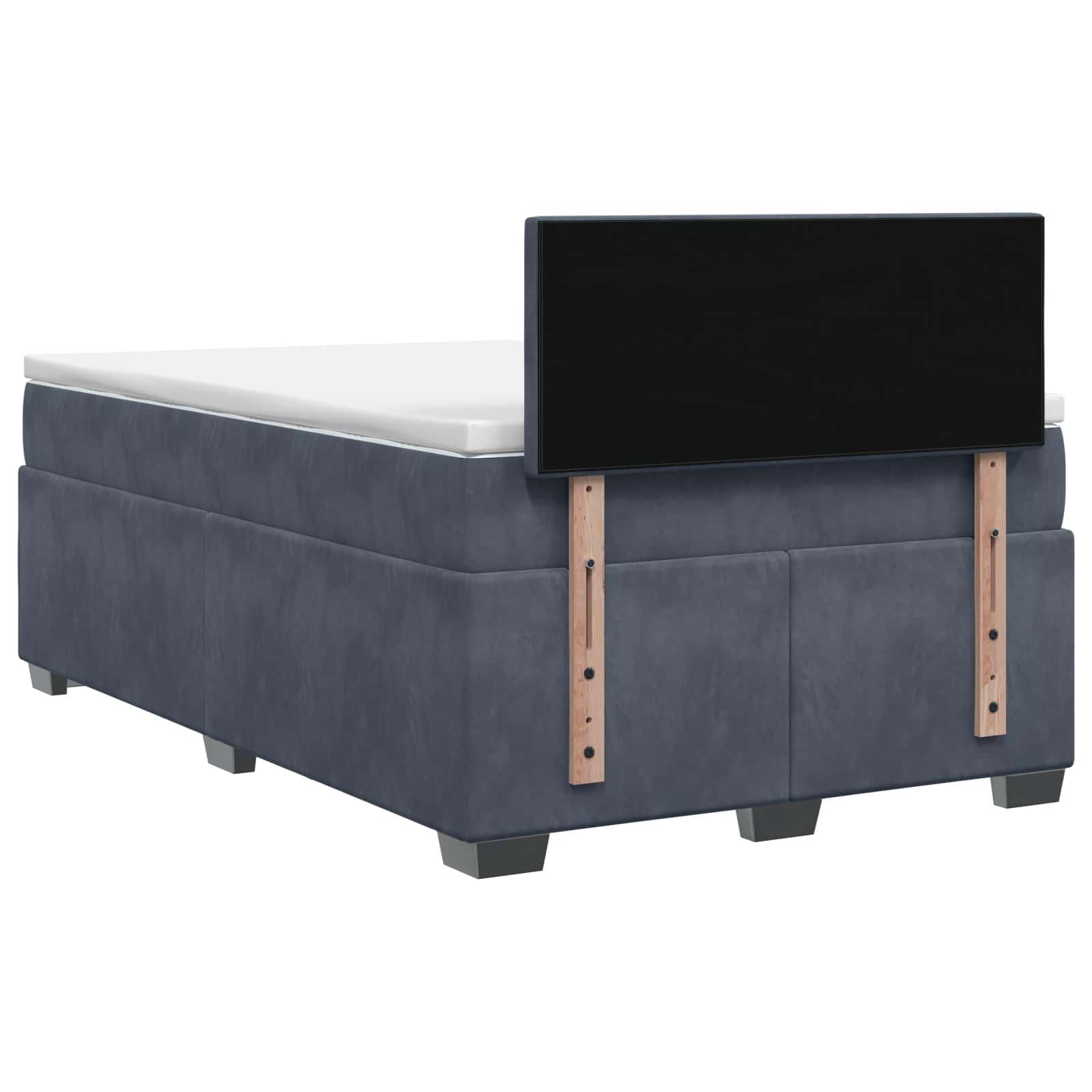 Boxspringbett mit Matratze Dunkelgrau 120 x 200 cm Samt