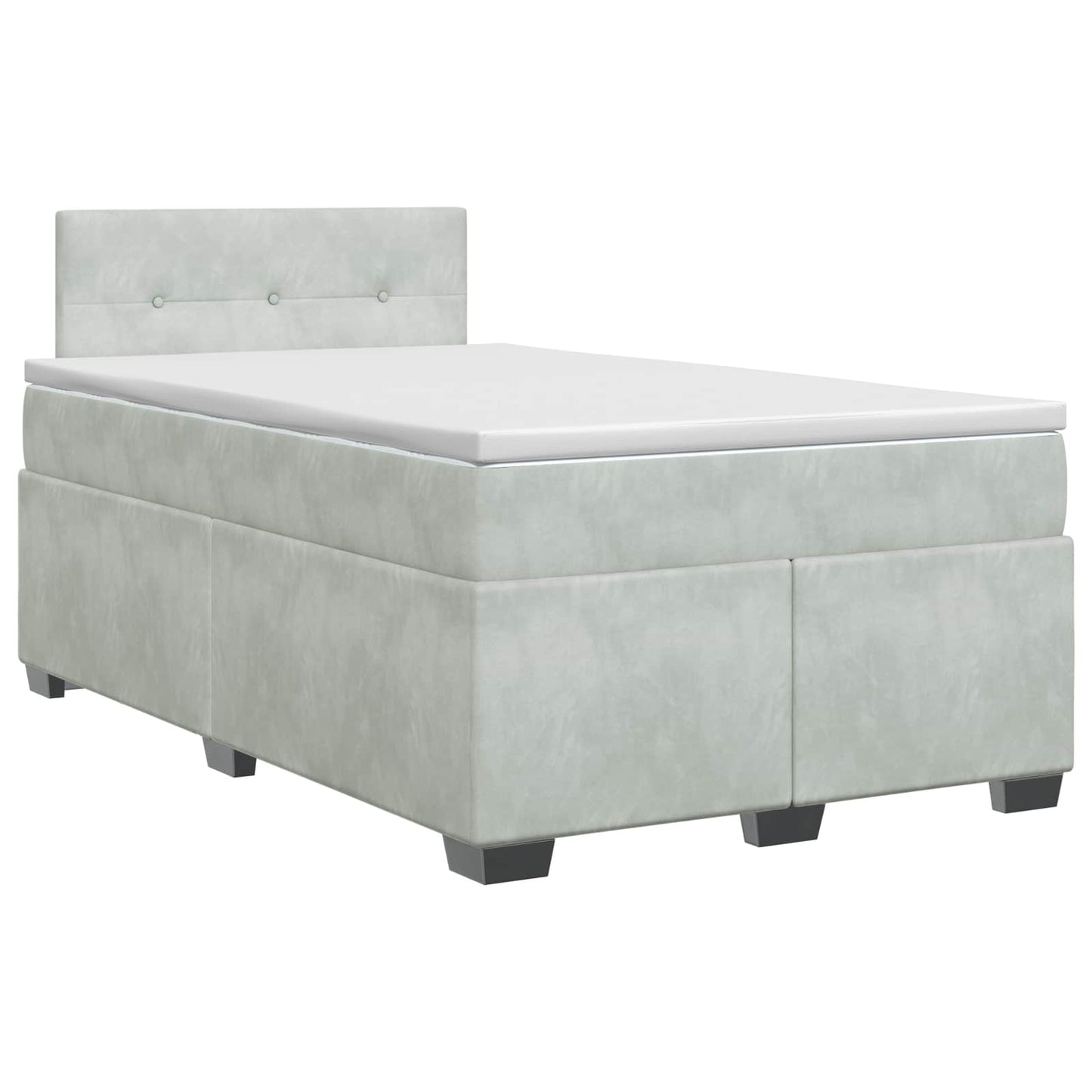 Boxspringbett mit Matratze Hellgrau 120 x 200 cm Samt