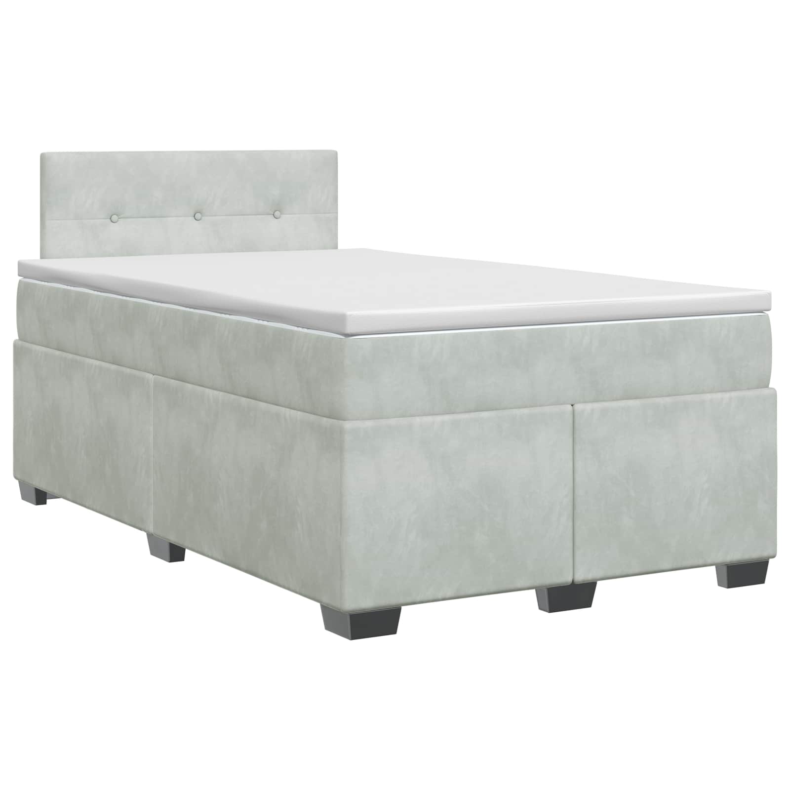 Boxspringbett mit Matratze Hellgrau 120 x 200 cm Samt