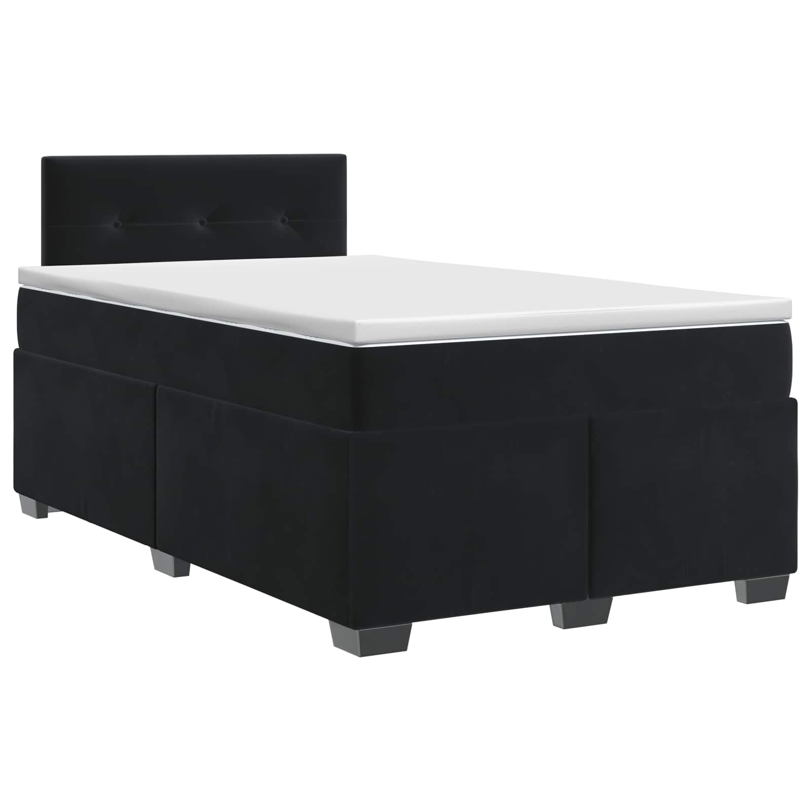 Boxspringbett mit Matratze Schwarz 120 x 200 cm Samt