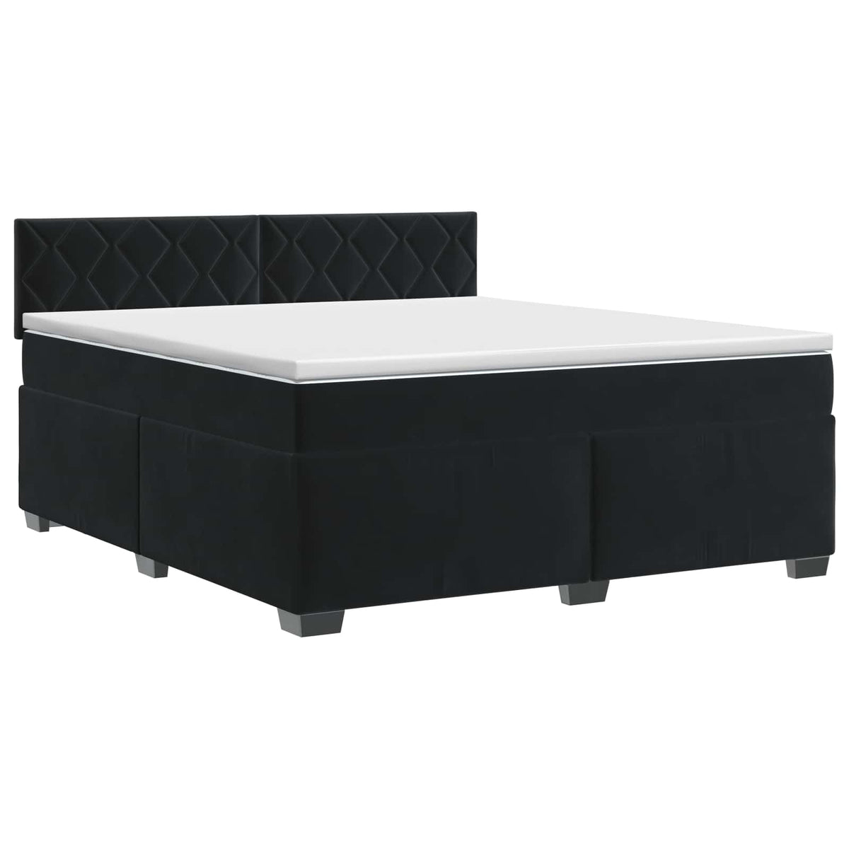 Boxspringbett mit Matratze Schwarz 140 x 190 cm Samt