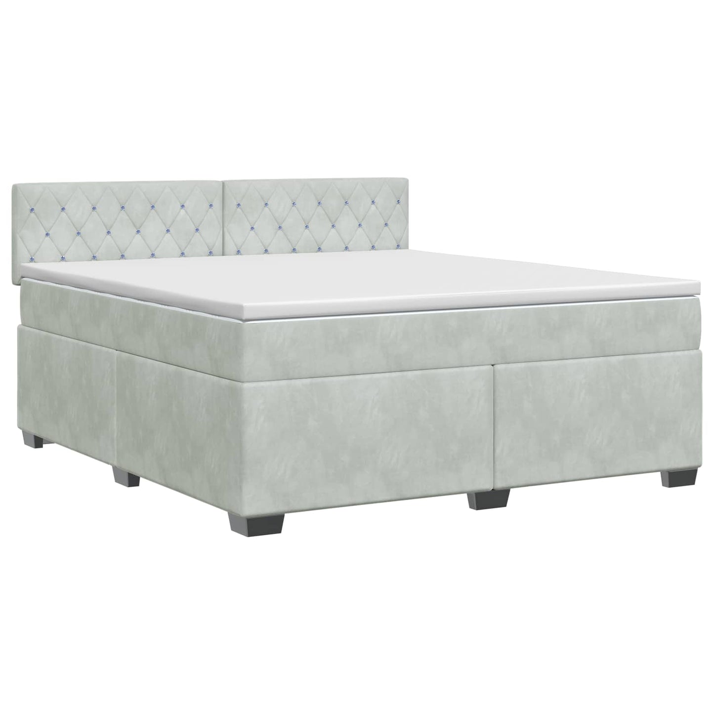 Boxspringbett mit Matratze Hellgrau 140 x 200 cm Samt