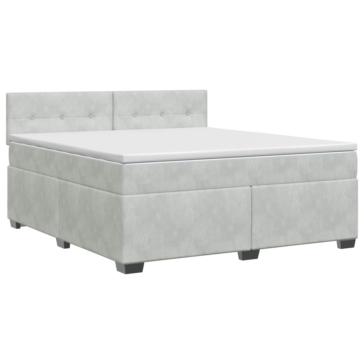 Boxspringbett mit Matratze Hellgrau 140 x 200 cm Samt
