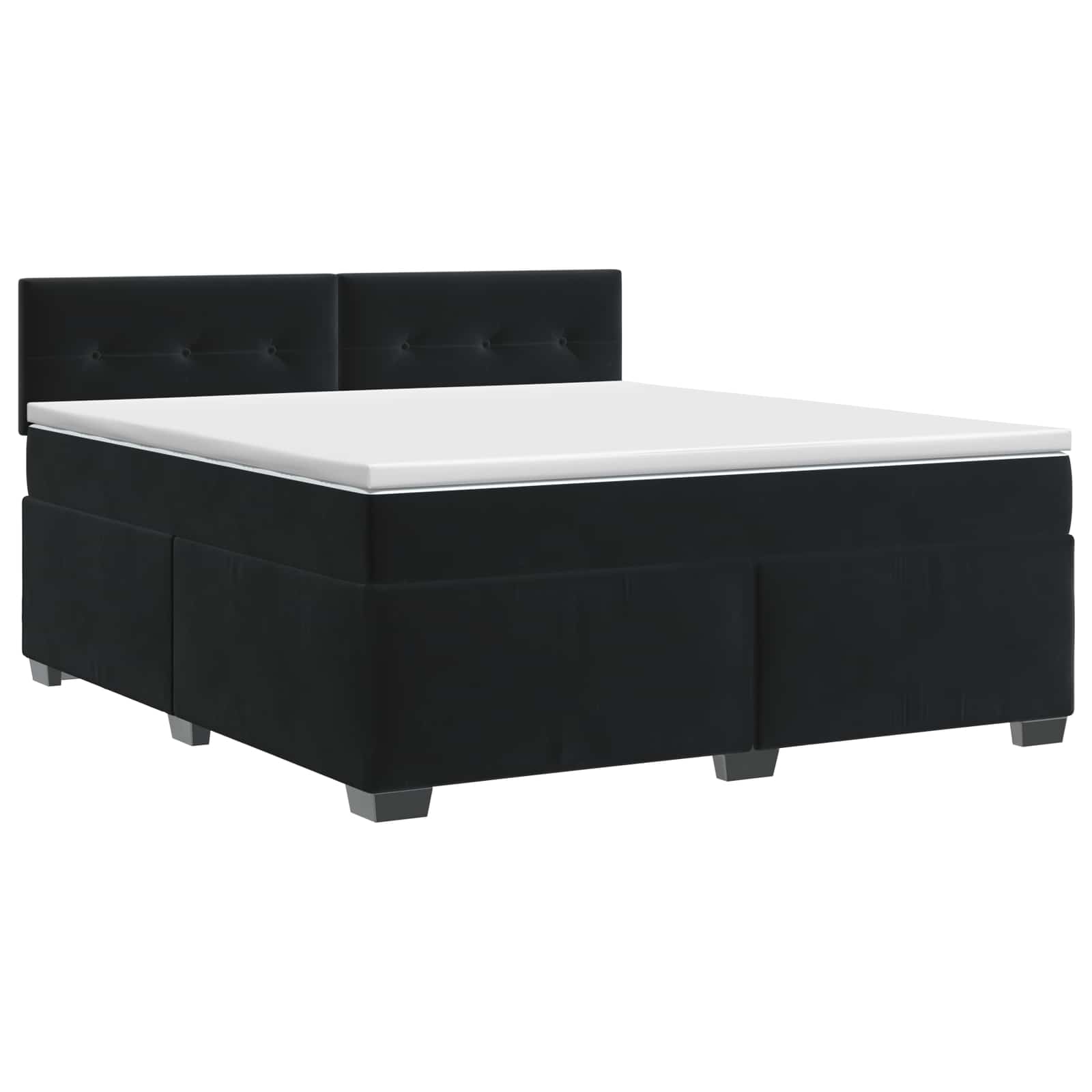 Boxspringbett mit Matratze Schwarz 140 x 200 cm Samt