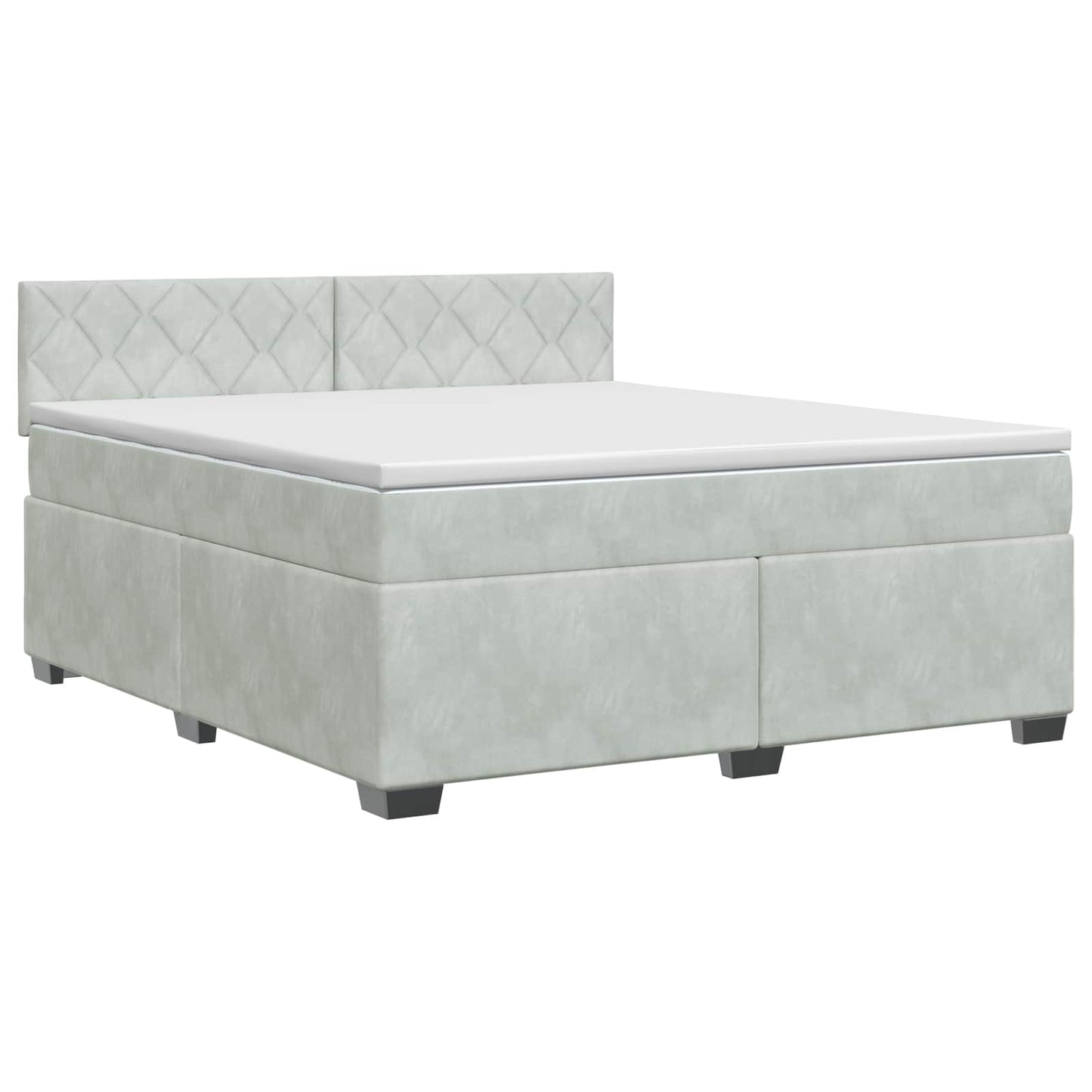 Boxspringbett mit Matratze Hellgrau 140 x 200 cm Samt