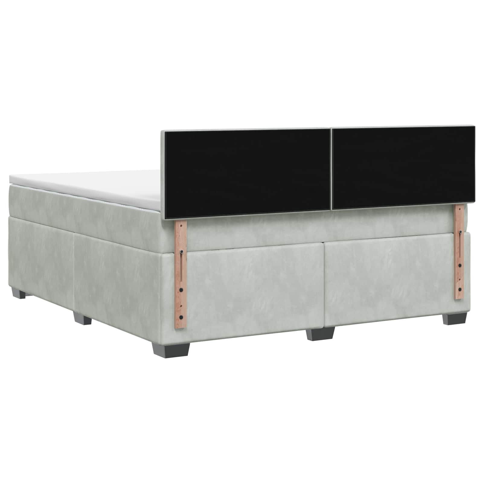 Boxspringbett mit Matratze Hellgrau 140 x 200 cm Samt
