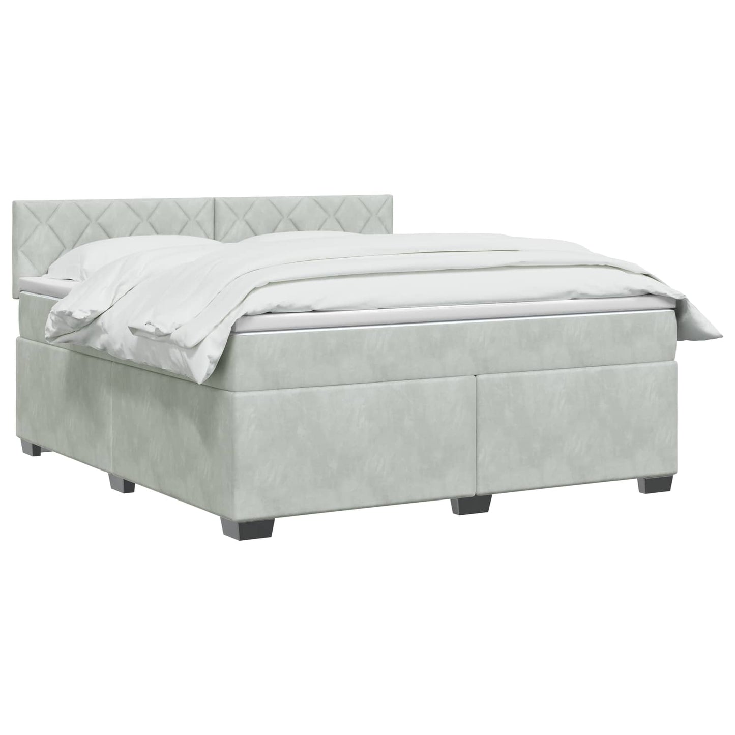 Boxspringbett mit Matratze Hellgrau 140 x 200 cm Samt