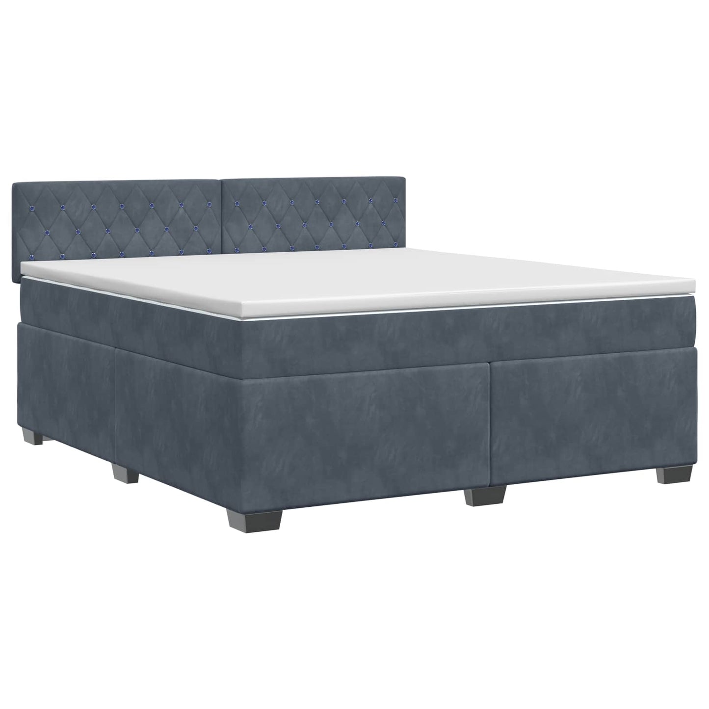 Boxspringbett mit Matratze Dunkelgrau 160 x 200 cm Samt