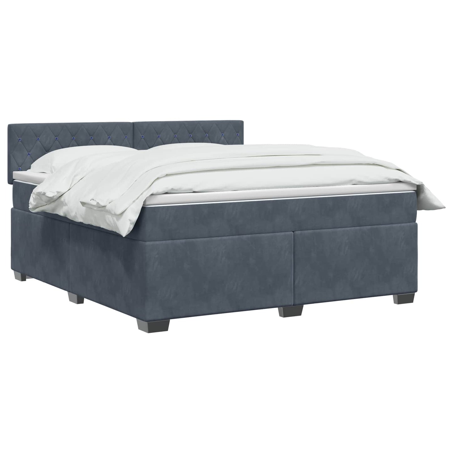 Boxspringbett mit Matratze Dunkelgrau 160 x 200 cm Samt