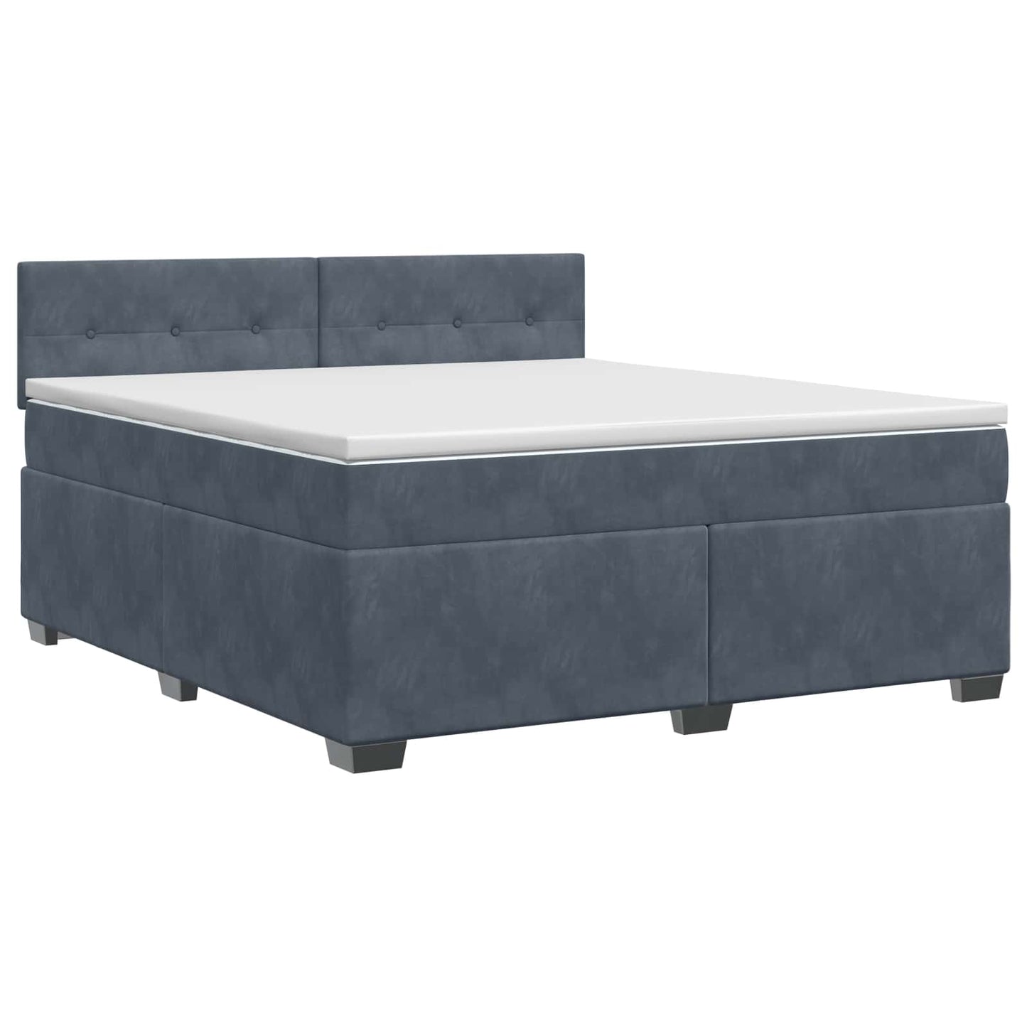 Boxspringbett mit Matratze Dunkelgrau 160 x 200 cm Samt
