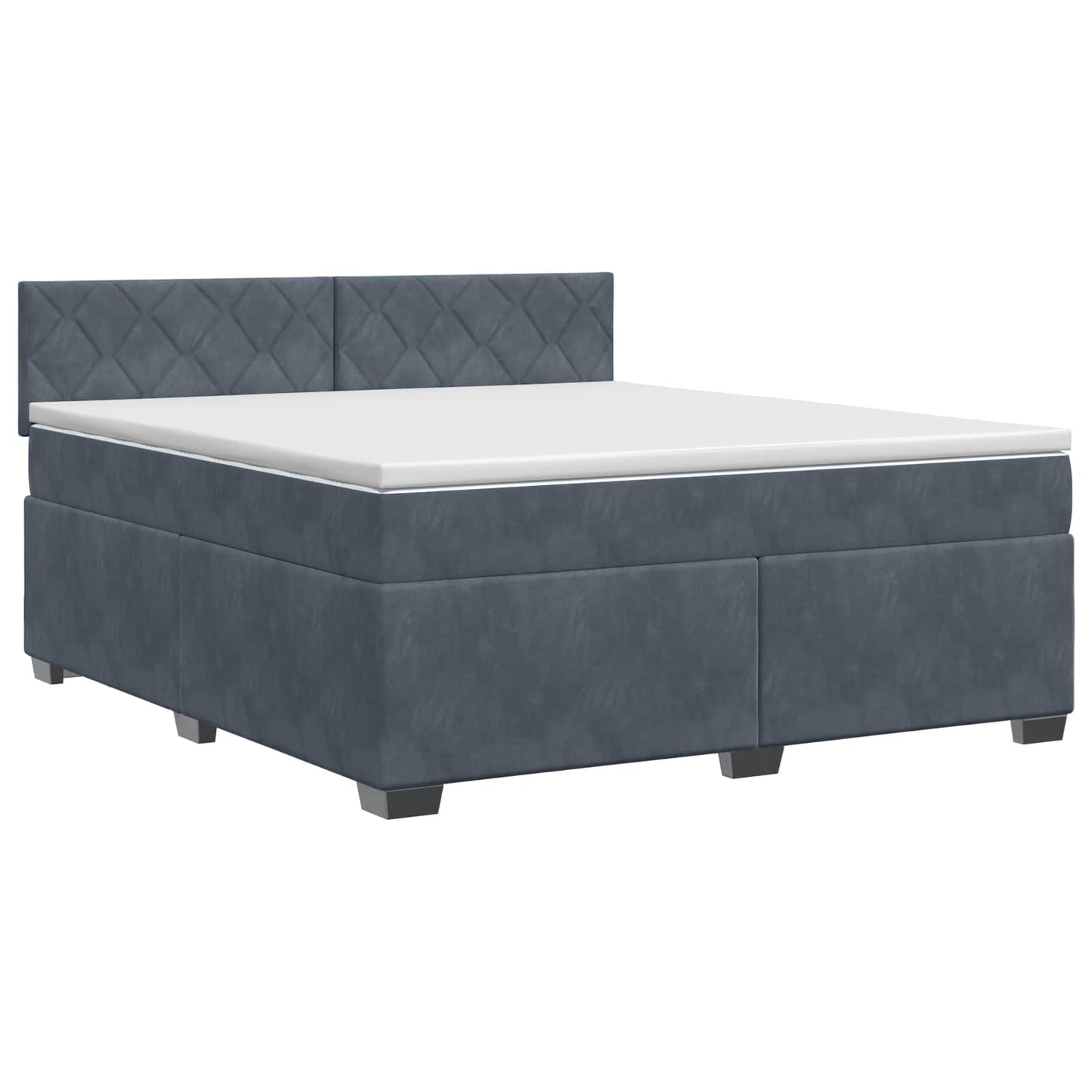 Boxspringbett mit Matratze Dunkelgrau 160 x 200 cm Samt